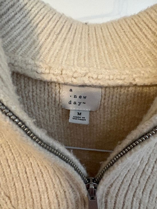 A New Day Oversized Chunky Cableknit Normcore Cozycore Half Zip Sweater medium - Picture 2 of 5